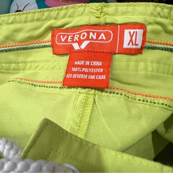 Verona XL Lime Green Newport Beach California Lifeguard Board Shorts Y5 - Picture 4 of 4